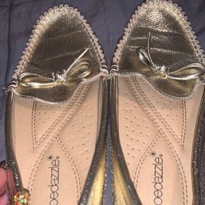 Shoedazzle Gold Flats